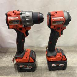 LIKE NEW - Milwaukee  FUEL 18V Lithium-Ion Brushless Cordless Hammer Drill and Impact Driver Combo Kit