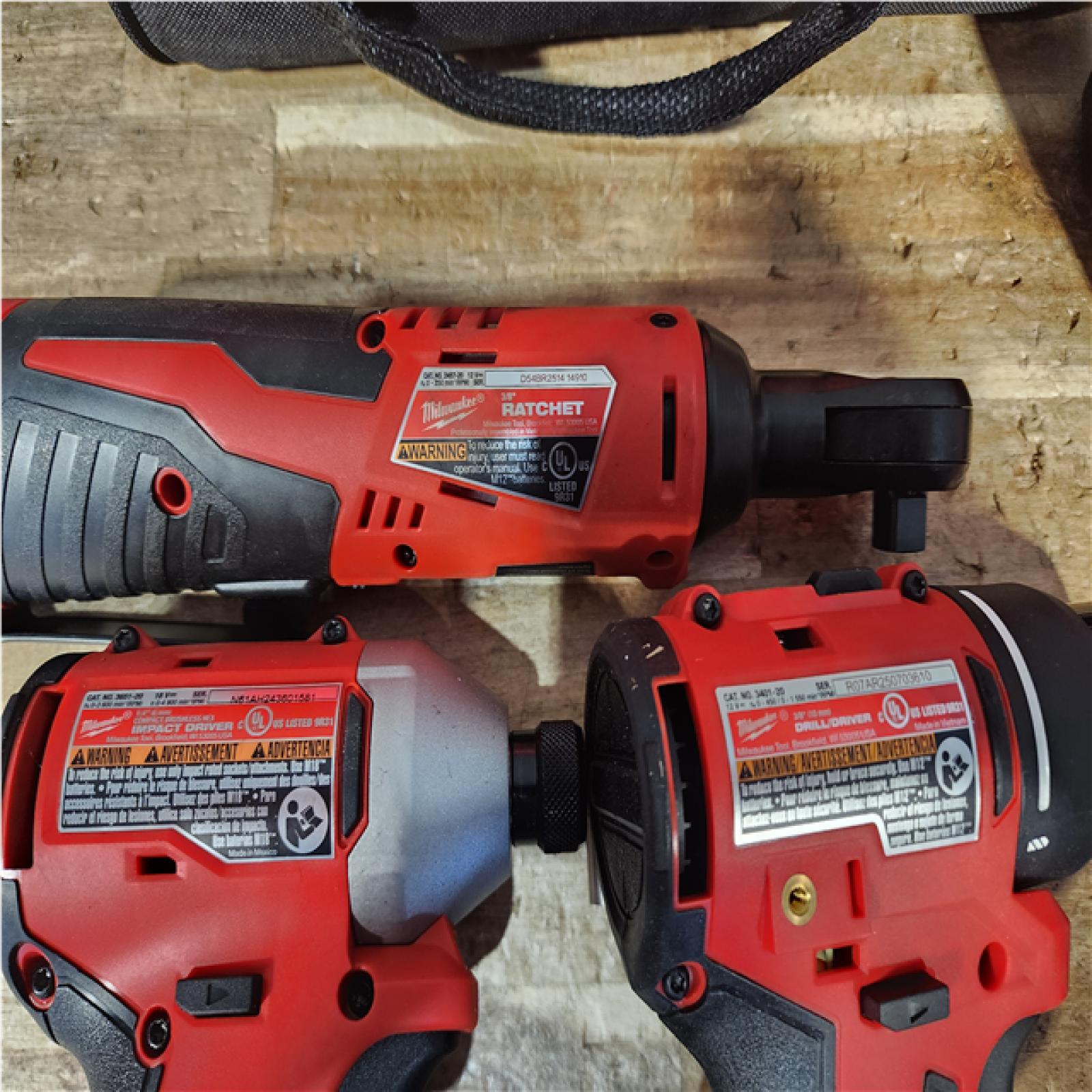 Houston Location AS-IS Milwaukee Drill and Impact and Rachet and Batteries QTY/2 and Charger