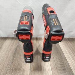AS-IS- Milwaukee M12 Cordless Combination 3/8  Drill / Driver and 1/4  Hex Impact Driver Dual Power Tool Kit (2 Lithium Ion Batteries  Charger  and B