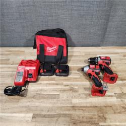 HOUSTON LOCATION - AS-IS Milwaukee 18V Lithium-Ion Cordless Drill Driver/Impact Driver Combo Kit