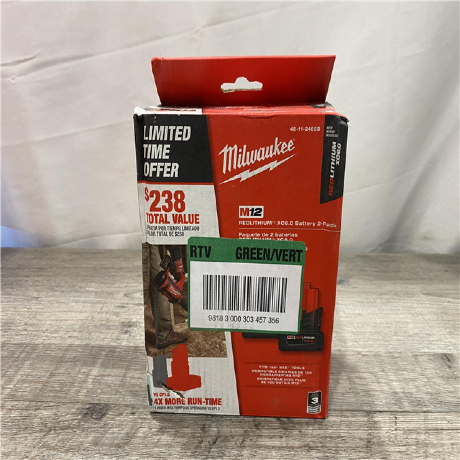 NEW - Milwaukee 12V Lithium-Ion XC Extended Capacity Battery Pack 6. 0Ah (2-Pack)