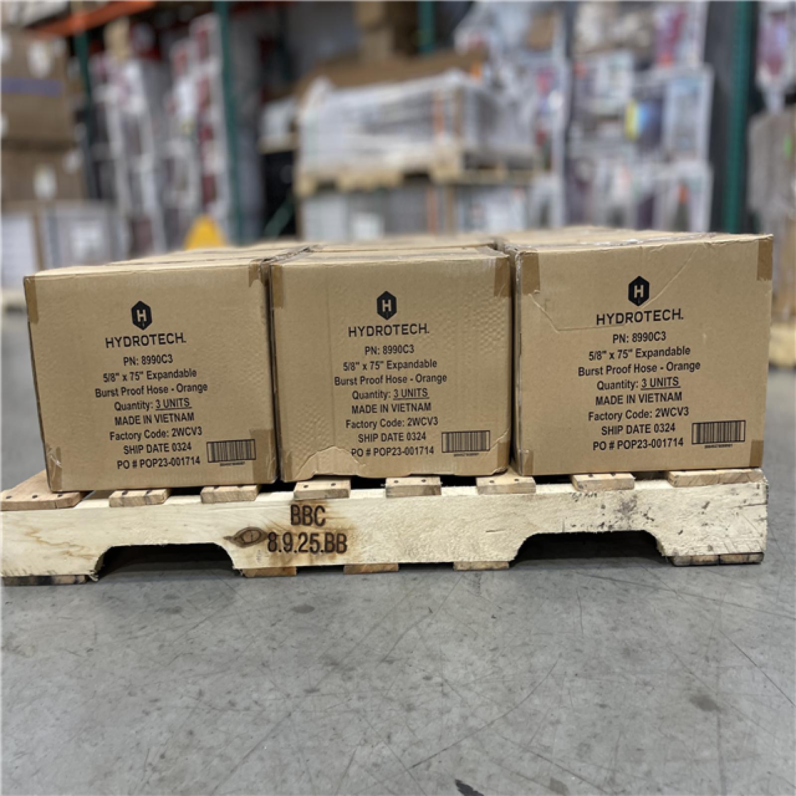 DALLAS LOCATION -NEW! HYDROTECH Standard Expandable 75FT 5/8 DIAMETER Burst-Proof Hose PALLET (30 UNITS)