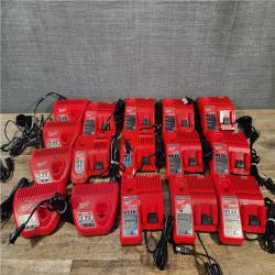 HOUSTON LOCATION - AS-IS MILWAUKEE BATTERY CHARGER PACK QTY - 16