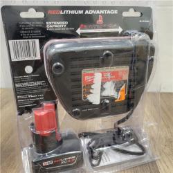 A-IS Milwaukee M12 12-Volt Lithium-Ion XC Battery Pack 4.0 Ah and Charger Starter Kit