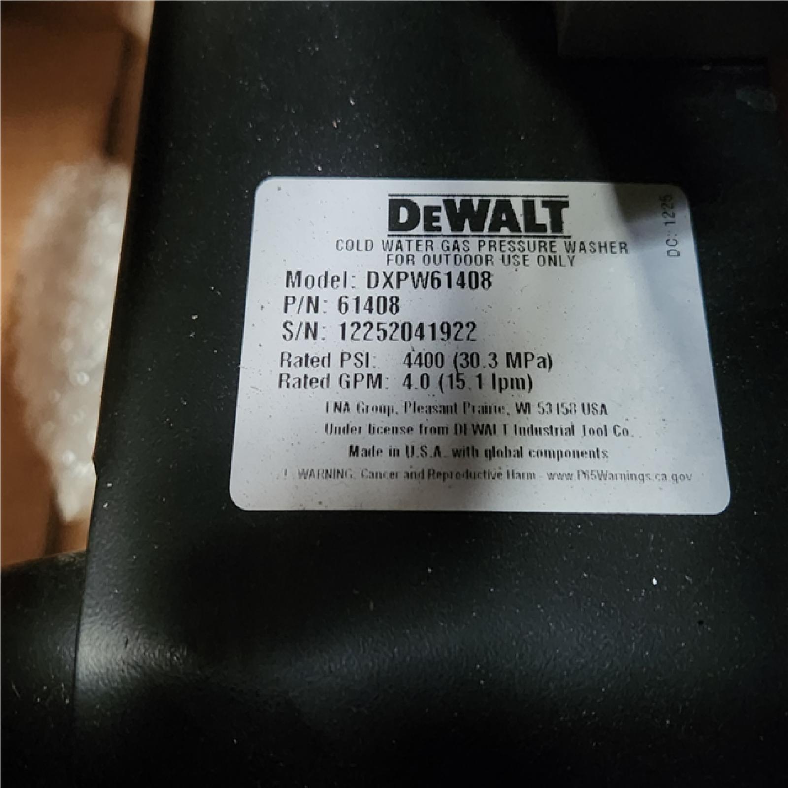 Phoenix LIKE NEW DEWALT 4400 PSI 4.0 GPM Cold Water Gas Pressure Washer