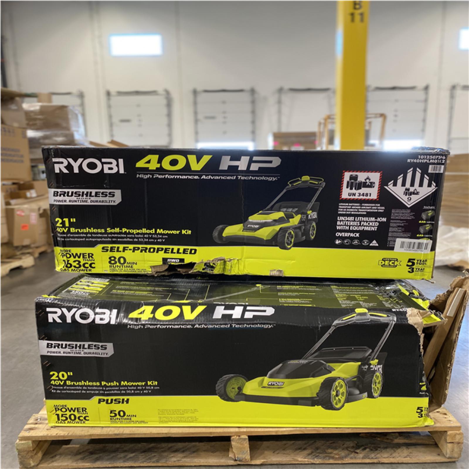 DALLAS LOCATION- AS-IS RYOBI MIXED MOWER PALLET (3 UNITS)