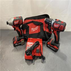 AS-IS - Milwaukee M18 18V Lithium-Ion Cordless Drill Driver/Impact Driver Combo Kit (2-Tool)