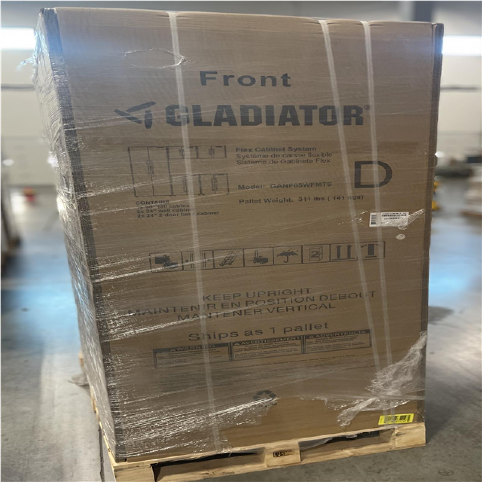 DALLAS LOCATION-Gladiator Flex 78 in W x 75 in H x 19 in D Pre-Assembled 24 Gauge Welded Steel 5-Piece Garage Storage System in Silver Tread (2 SETS)