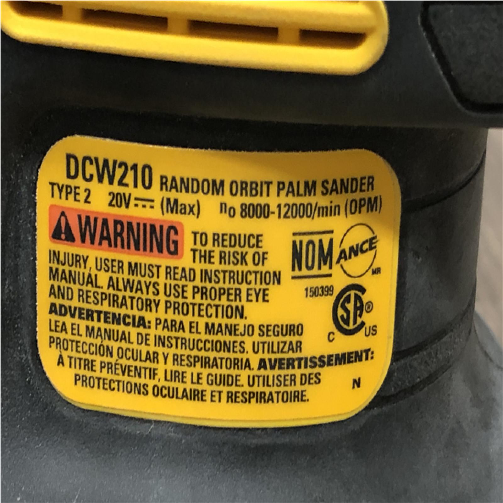 AS-IS DEWALT 20V MAX XR Cordless Brushless 5 in. Random Orbital Sander (Tool Only)