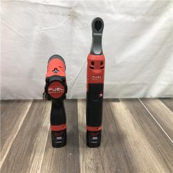 AS-IS Milwaukee FUEL 12V Lithium-Ion Cordless 3/8 in. Ratchet and 1/4 in. Impact Driver Kit