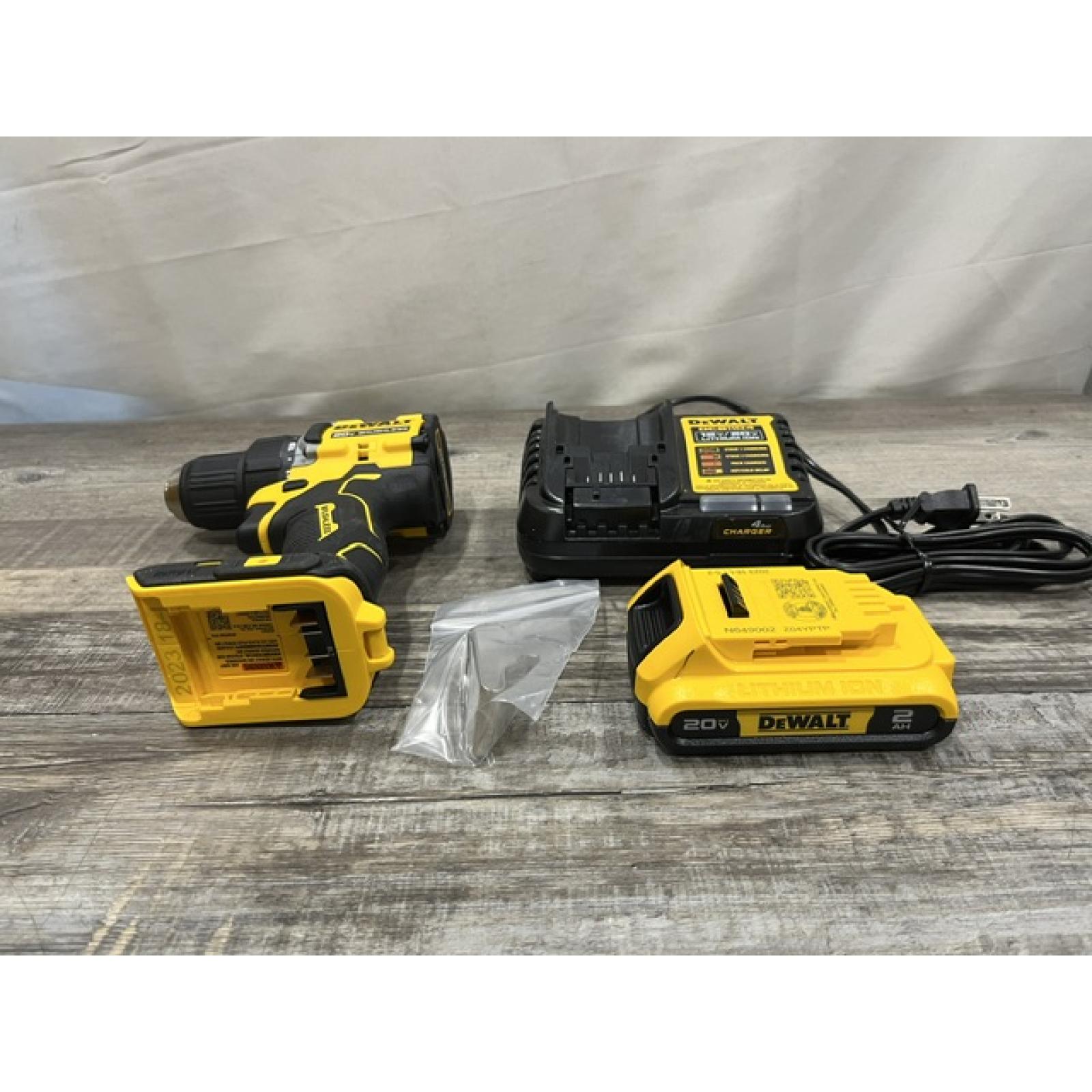 AS-IS DEWALT Atomic 20V Lithium-Ion Cordless Compact 1/2 in. Drill/Driver Kit