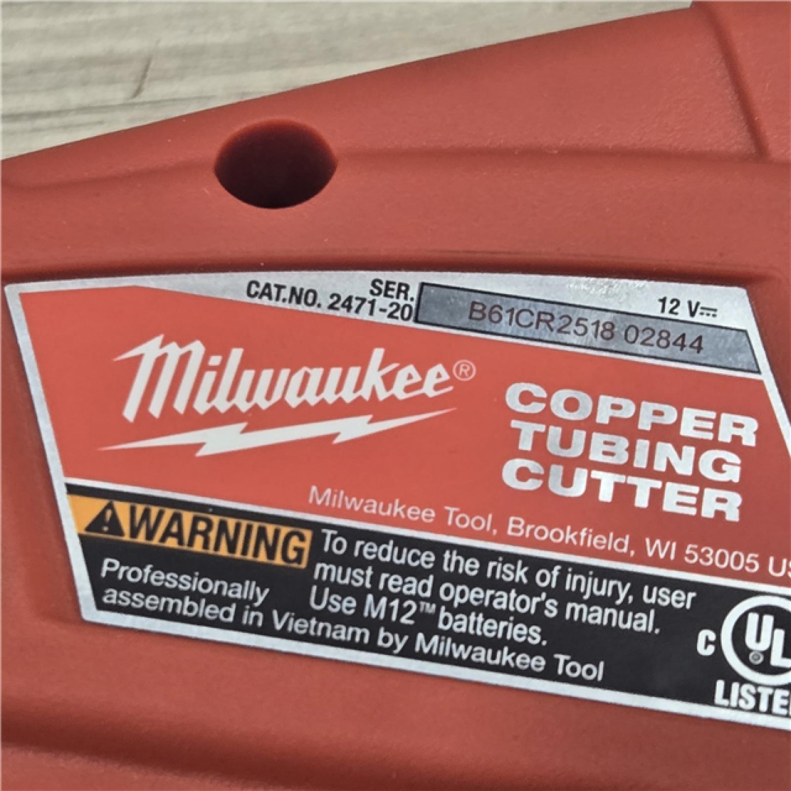 AS-IS Milwaukee M12 12V Cordless Copper Tubing Cutter (Tool-Only)