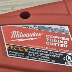 AS-IS Milwaukee M12 12V Cordless Copper Tubing Cutter (Tool-Only)