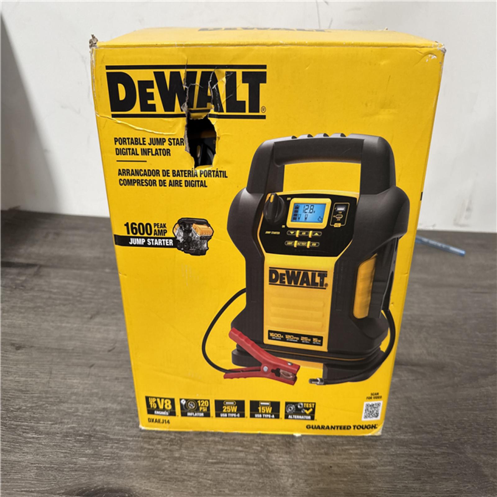 CALIFORNIA LIKE NEW DEWALT PORTABLE JUMP STARTER/INFLATOR