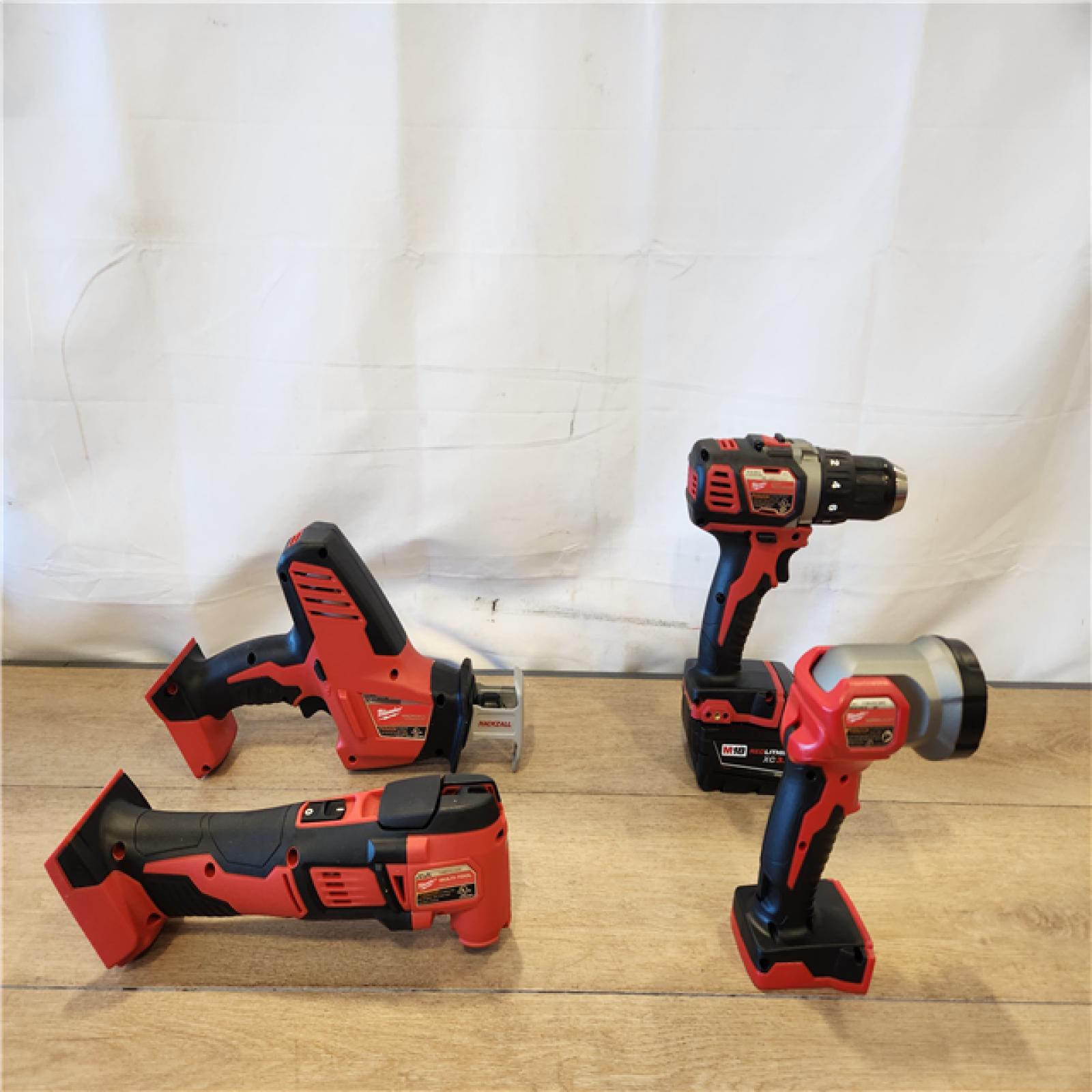 AS-IS- M18 18V Lithium-Ion Cordless Combo Kit (5-Tool) with (2) Batteries  Charger and Tool Bag