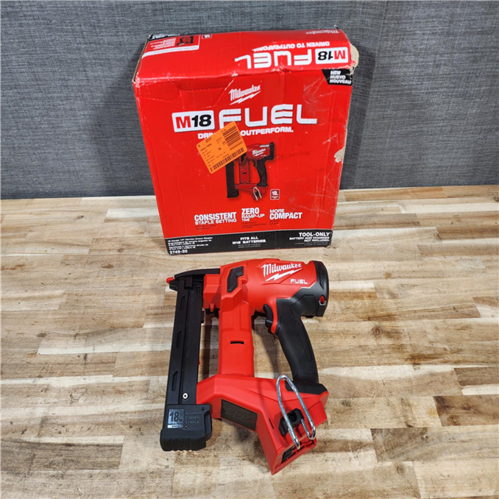 HOUSTON LOCATION - AS-IS (APPEARS LIKE NEW) Milwaukee FUEL 18-Volt Lithium-Ion Brushless Cordless 18-Gauge 1/4 in. Narrow Crown Stapler (Tool-Only)