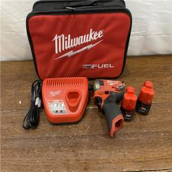 AS-IS M12 FUEL SURGE 12V Lithium-Ion Brushless Cordless 1/4 in. Hex Impact Driver Compact Kit W/Two 2.0Ah Batteries, Bag