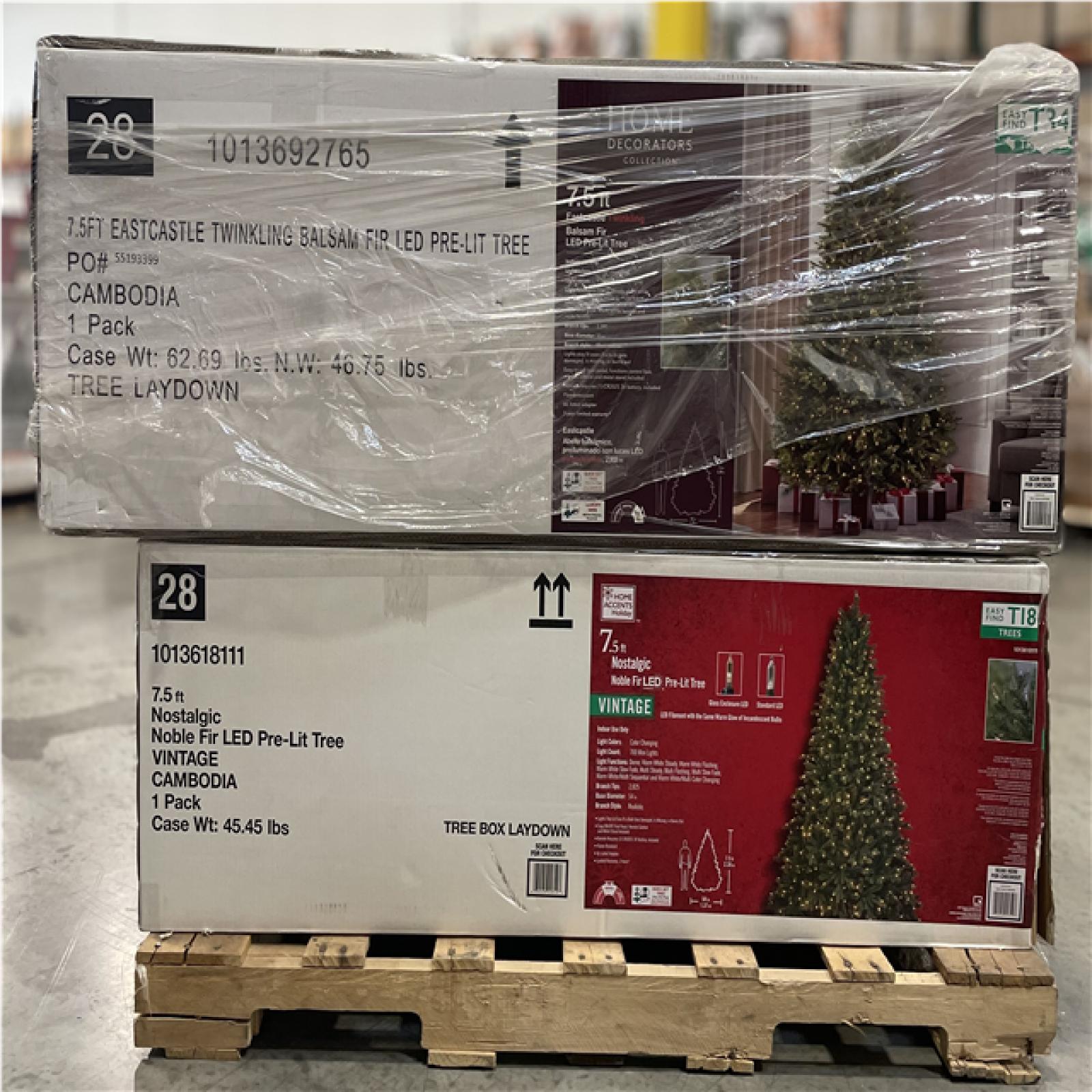DALLAS LOCATION- AS-IS Mixed Christmas Tree PALLET (4 UNITS)
