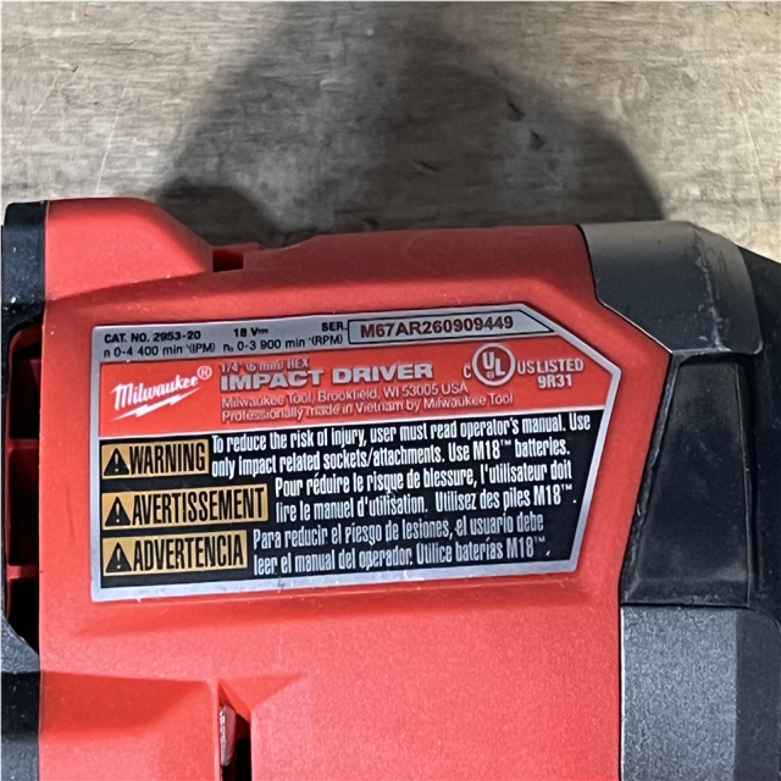 Houston Location AS-IS Milwaukee FUEL 18V Lithium-Ion Brushless Cordless 1/4 in. Hex Impact Driver (Tool-Only)