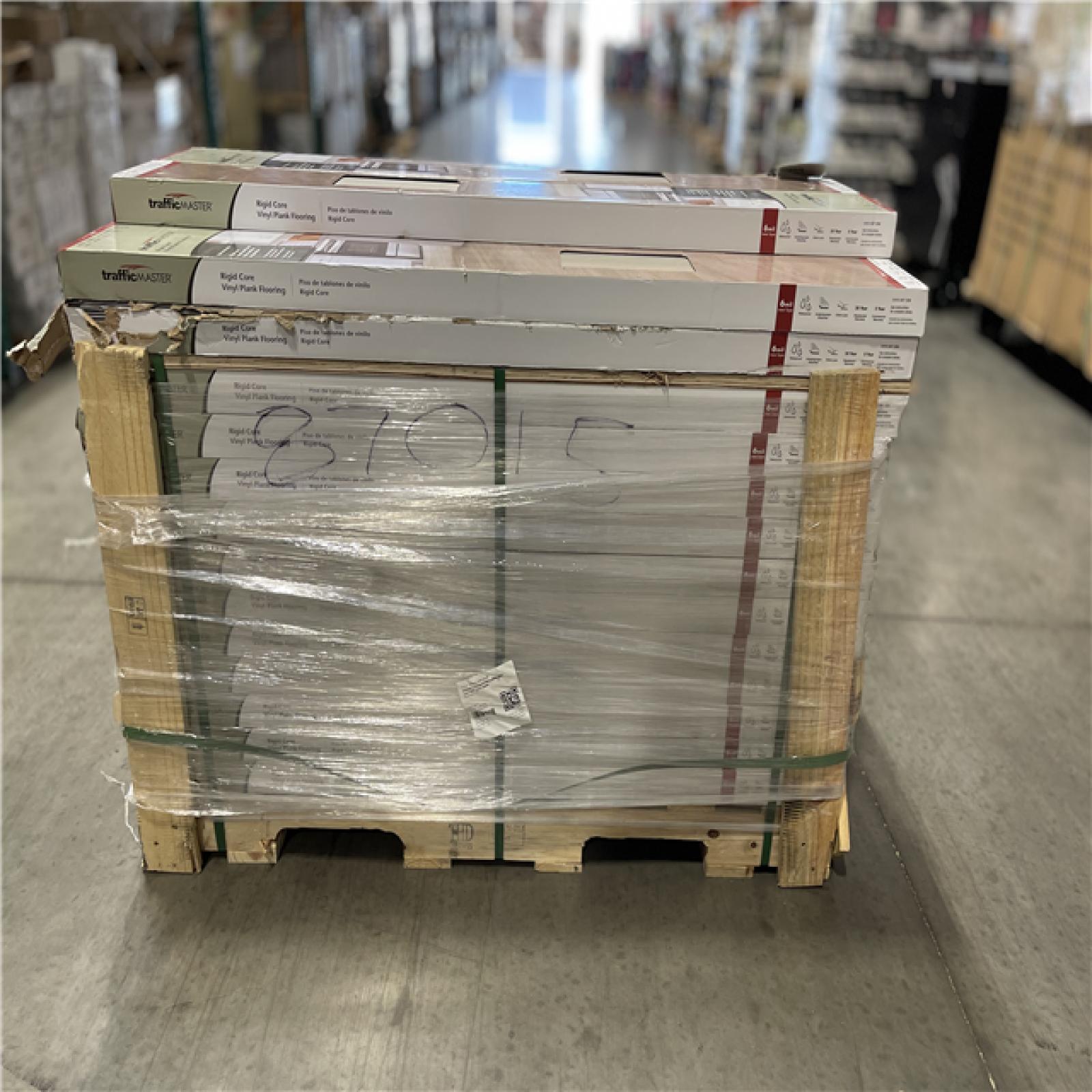 DALLAS LOCATION - AS-IS TrafficMaster Teak Trails Oak 6 MIL x 6 in. x 48 in. Click Lock Vinyl Flooring (54 UNITS)