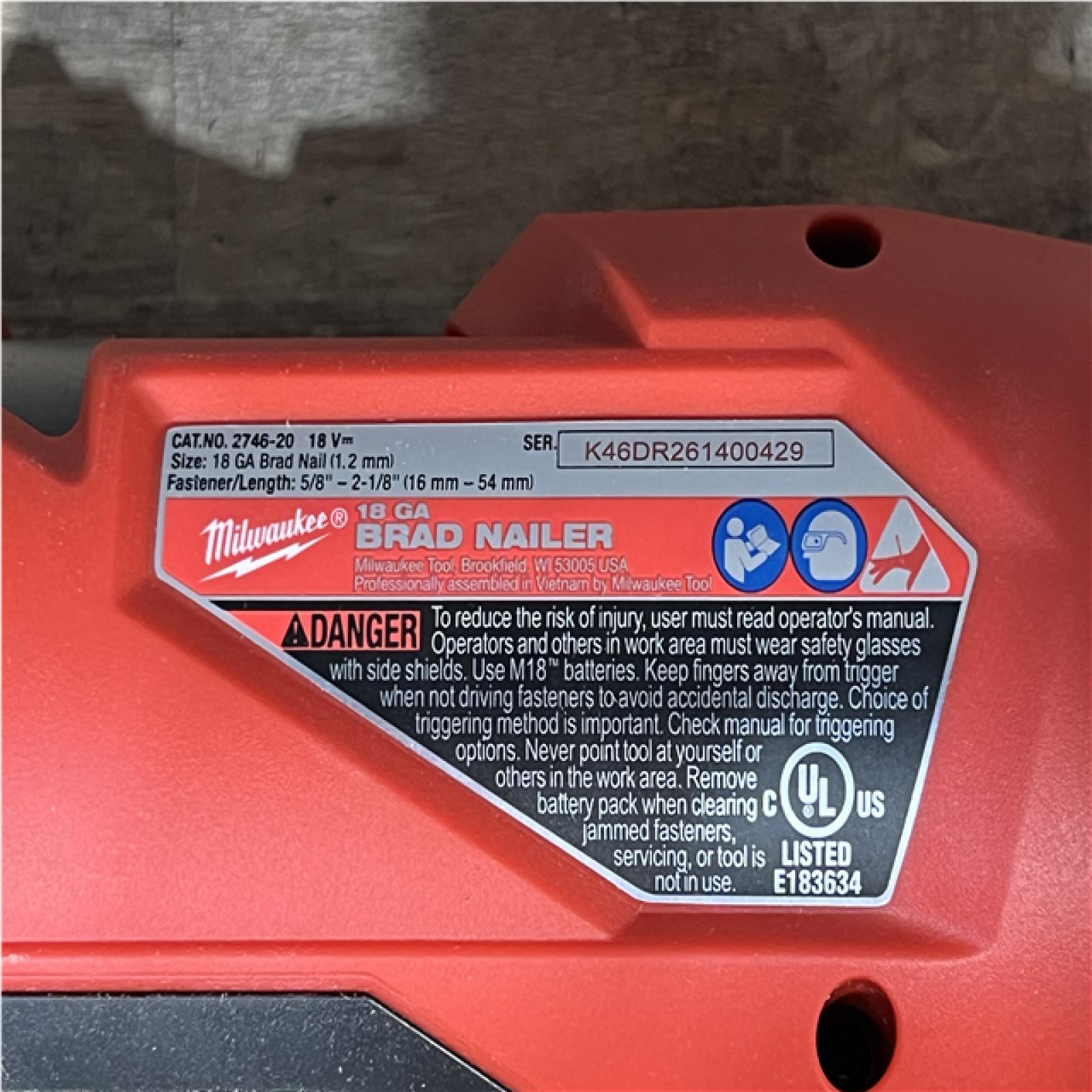 Houston Location AS-IS Milwaukee FUEL 18-Volt Lithium-Ion Brushless Cordless Gen II 18-Gauge Brad Nailer (Tool-Only)