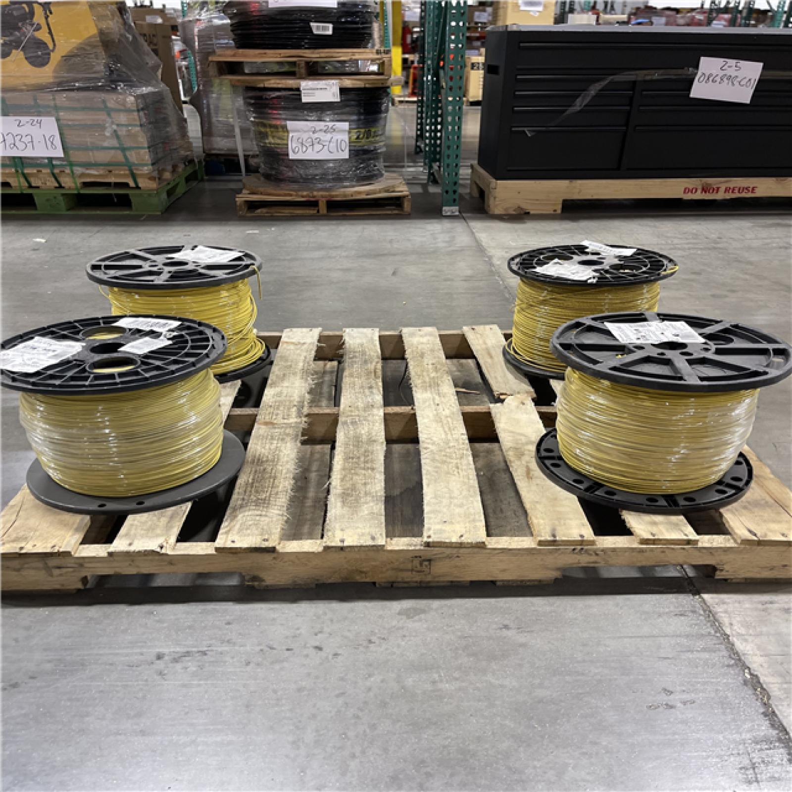 DALLAS LOCATION - AS-IS Southwire 2,500 ft. 10 Yellow Solid CU THHN Wire (4 SPOOLS)(SEE NOTES)