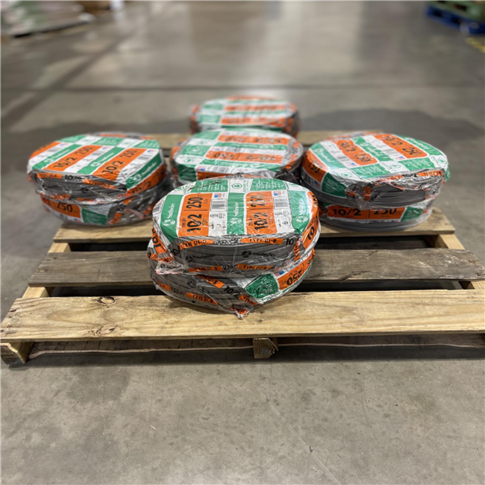 DALLAS LOCATION - Southwire 250 ft. 10/2 Gray Solid CU UF-B W/G Wire PALLET-(10 UNITS)