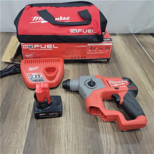 AS-IS Milwaukee M12 FUEL Brushless Cordless 5/8 in. SDS-Plus Rotary Hammer Kit