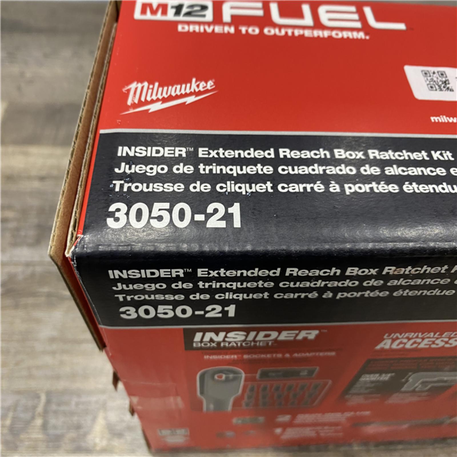 NEW - Milwaukee FUEL INSIDER 12V Lithium-Ion Brushless Cordless 1/4 in. - 3/8 in. Extended Reach Box Ratchet Kit