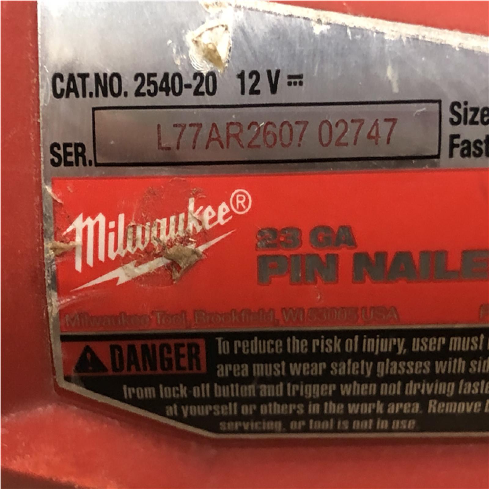 AS-IS Milwaukee 12-Volt 23-Gauge Lithium-Ion Cordless Pin Nailer (Tool-Only)