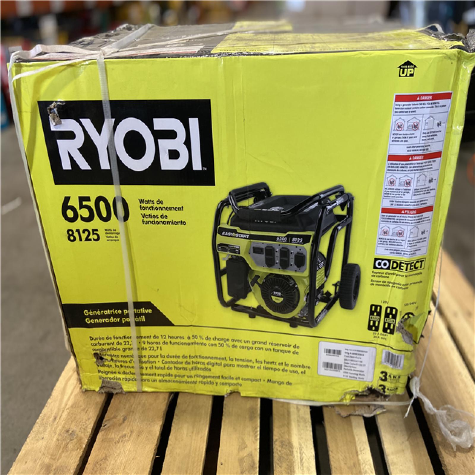 DALLAS LOCATION - RYOBI 6,500-Watt Gasoline Powered Portable Generator with CO Shutdown Sensor