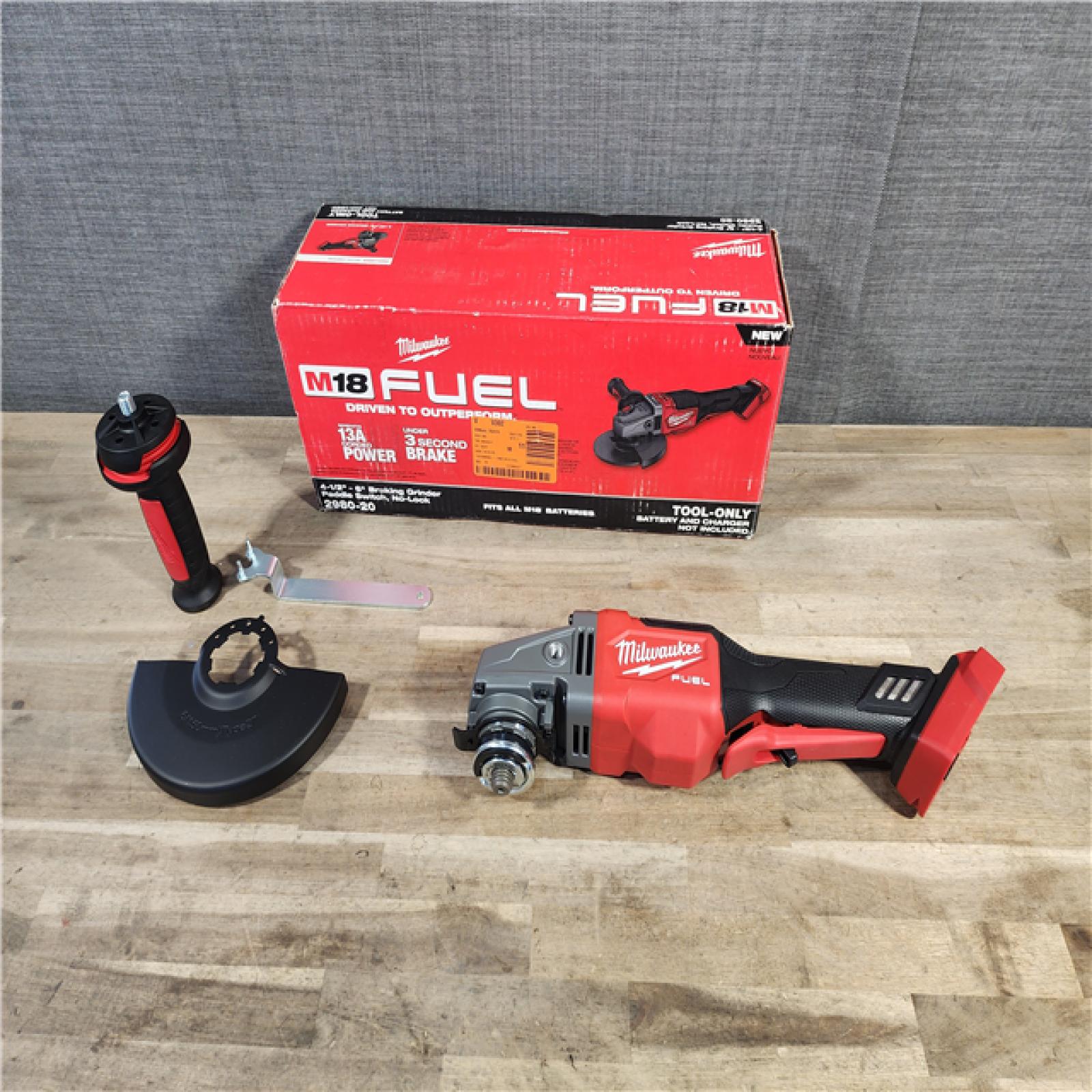 HOUSTON LOCATION - AS-IS (APPEARS LIKE NEW) Milwaukee 2980-20 M18 Fuel 18 Volt 6 Inch Paddle Switch Grinder (Bare Tool)