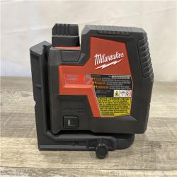 AS-IS Milwaukee Green 100 ft. Cross Line and Plumb Points Rechargeable Laser Level Kit