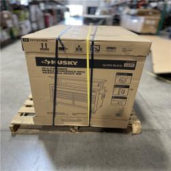 DALLAS LOCATION - Husky 46 in. x 25 in. D 9-Drawer Mobile Workbench with Adjustable Height Wood Top in Gloss Black