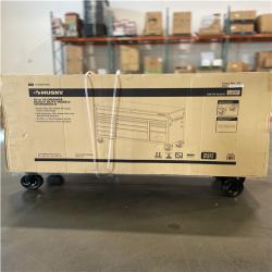DALLAS LOCATION- AS-IS HUSKY 61 in. W x 22 in. D 15-Drawer Matte Black Mobile Workbench Cabinet with Solid Wood Top