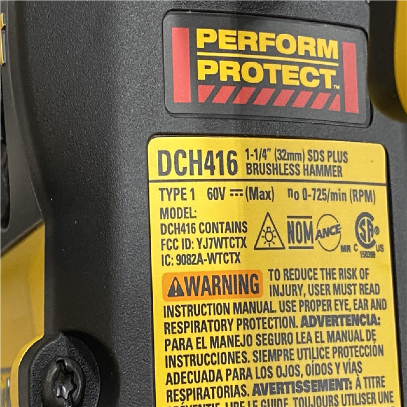 AS-IS DEWALT FLEXVOLT 60V MAX Cordless 1-1/4 in. SDS Plus Rotary Hammer (Tool Only)