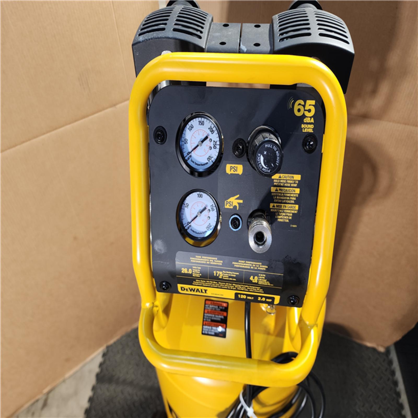 HOUSTON LOCATION - AS-IS DEWALT 26 Gal. 175 PSI Ultra Quiet Portable Electric Air Compressor