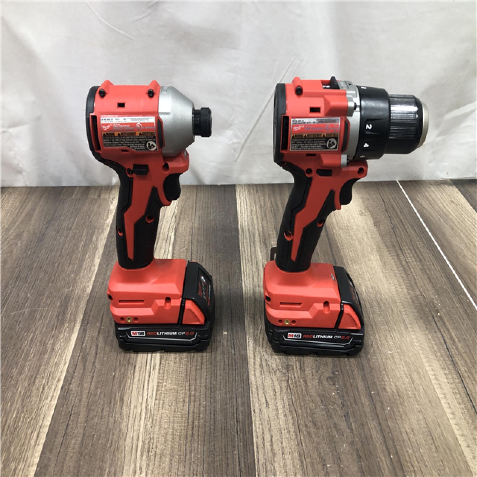 AS-IS Milwaukee M18 18V Lithium-Ion Brushless Cordless Compact Drill/Impact Combo Kit