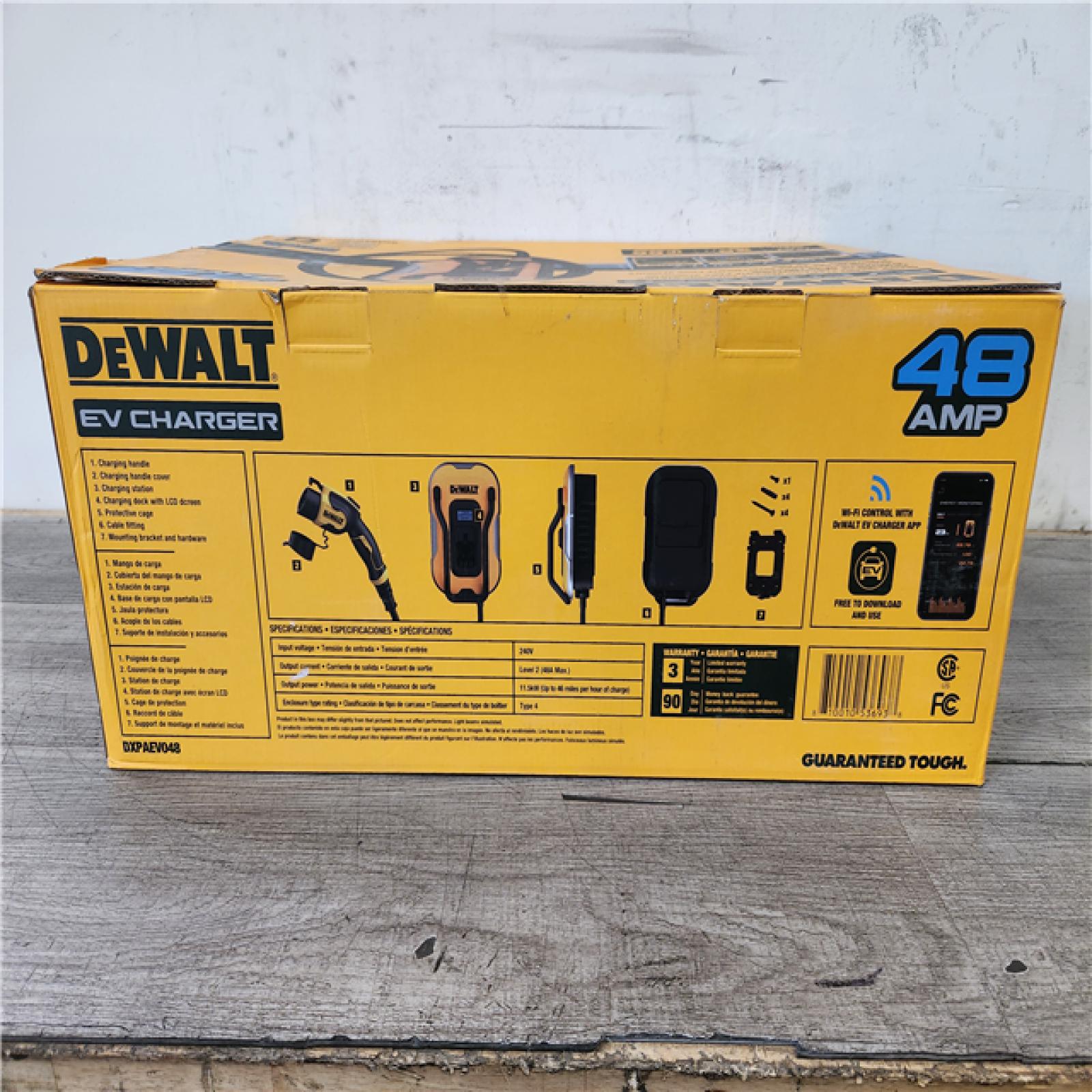 Phoenix Location NEW DEWALT Level-2 Wall Mounted Electric Vehicle EV Charger up to 48 Amps, 240-Volt AC 11.5 Kw, 25 Ft. Cable, Weatherproof