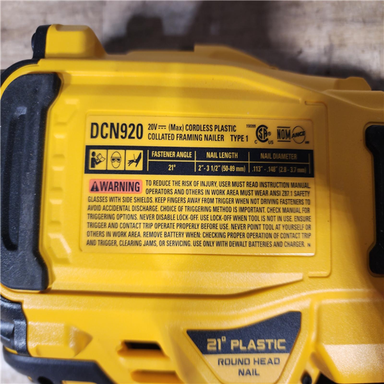 HOUSTON LOCATION - AS - IS DEWALT 20-Volt 21° Cordless Framing Nailer (Tool-Only)