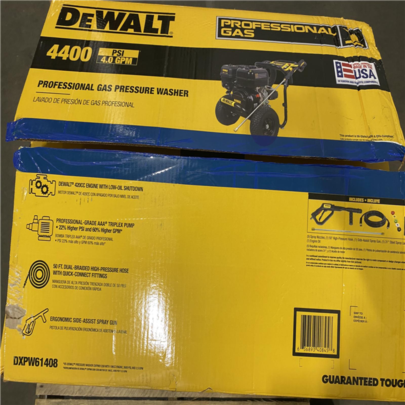 Dallas Location - As-Is DEWALT 4400 PSI 4.0 GPM Gas Pressure Power Washer