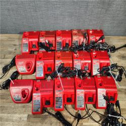 HOUSTON LOCATION - AS-IS MILWAUKEE BATTERY CHARGER PACK QTY - 15