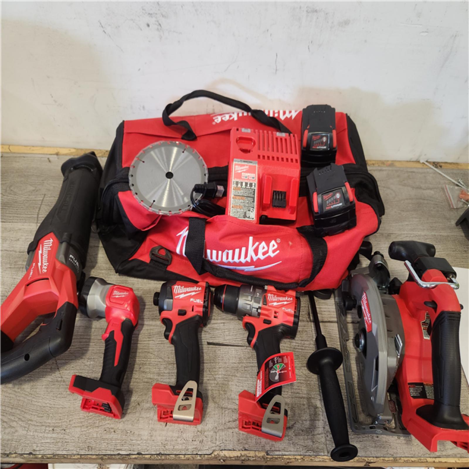 Phoenix NEW Milwaukee M18 FUEL 18V Lithium-Ion Brushless Cordless Combo Kit (5-Tool) with Two 5.0 Ah Batteries, 1 Charger 1 Tool Bag