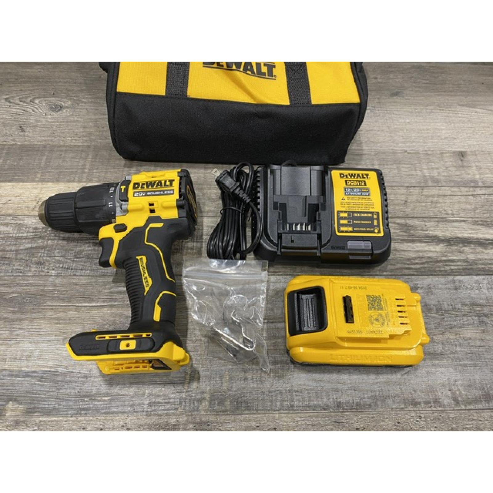 AS-IS DEWALT ATOMIC 20V Cordless 1/2 in. Compact Hammer Drill Kit