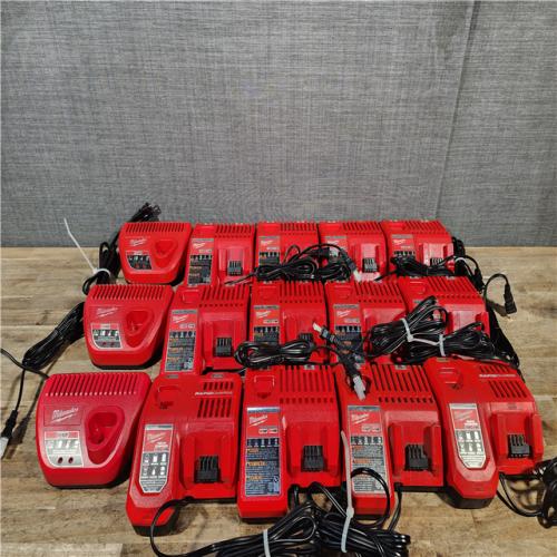HOUSTON LOCATION - AS-IS MILWAUKEE BATTERY CHARGER PACK QTY - 15
