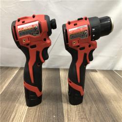 AS-IS Milwaukee 12-Volt Lithium-Ion Brushless Cordless Subcompact Drill and Impact Driver Combo Kit