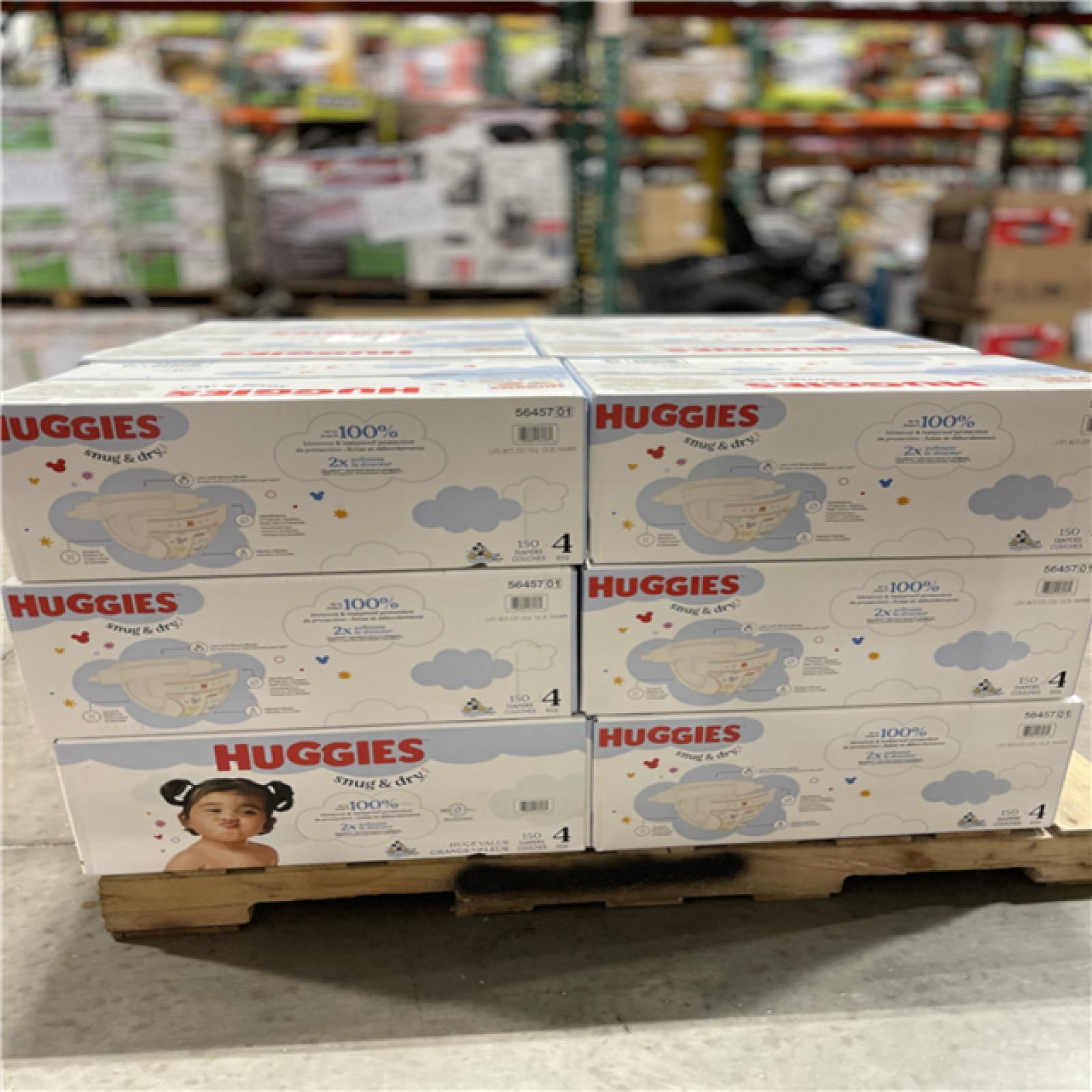 DALLAS LOCATION- NEW!- Huggies 150 Count Size 4 Snug & Dry Baby Diapers (18 UNITS)
