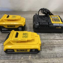 LIKE NEW - DEWALT 20V MAX Lithium-Ion Battery Kit with 5.0Ah and 2.0Ah Battery and Charger