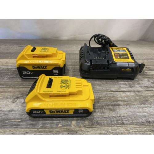 LIKE NEW - DEWALT 20V MAX Lithium-Ion Battery Kit with 5.0Ah and 2.0Ah Battery and Charger
