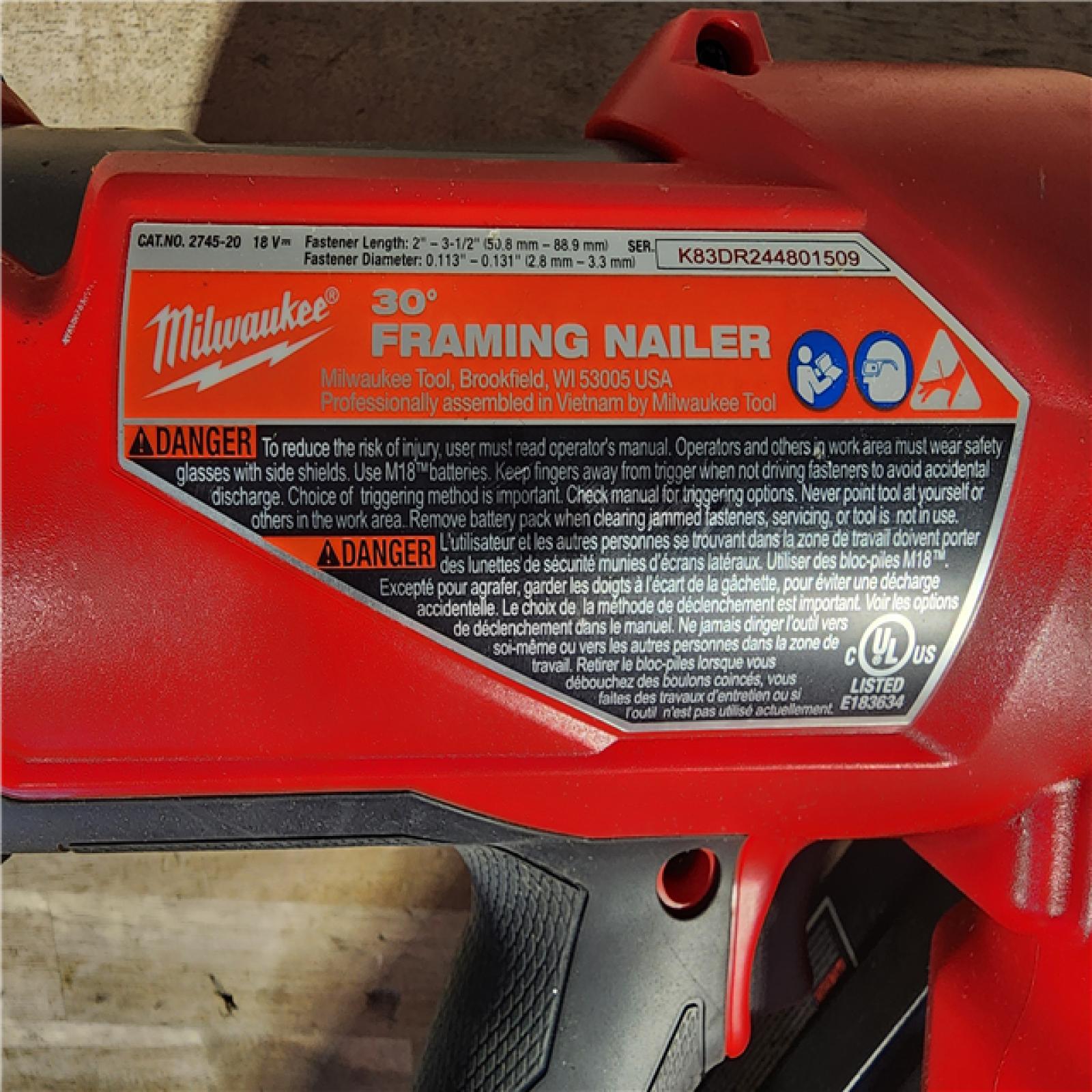 HOUSTON LOCATION - AS-IS M18 FUEL 3-1/2 in. 18-Volt 30-Degree Lithium-Ion Brushless Cordless Framing Nailer (Tool-Only)